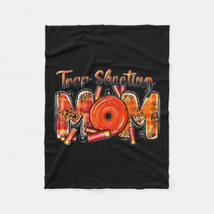 Trap Shooting Mum Western Leopard Mother's Day Hun Fleece Blanket