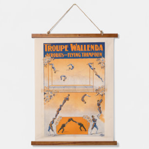 Trapeze, Acrobats And Flying Trampolin Hanging Tapestry
