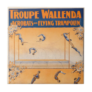 Trapeze, Acrobats And Flying Trampolin Tile