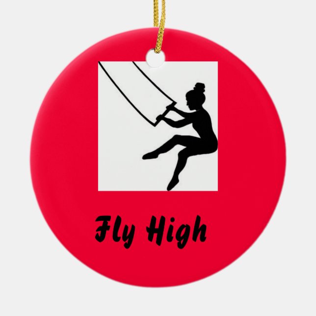 trapeze artist ceramic tree decoration (Front)
