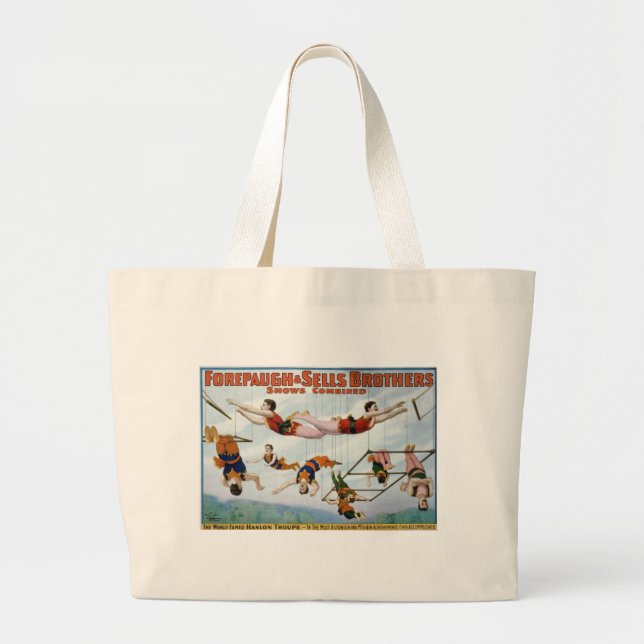 Trapeze Artists / Forepaugh & Selle Brothers Large Tote Bag (Front)