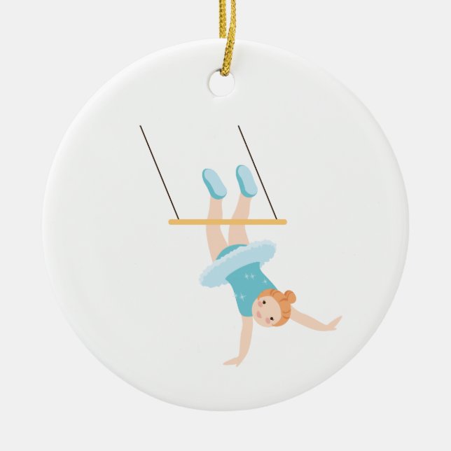 Trapeze Girl Ceramic Tree Decoration (Front)
