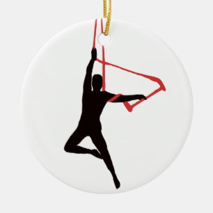 Trapeze Swing Aerialists Ceramic Tree Decoration