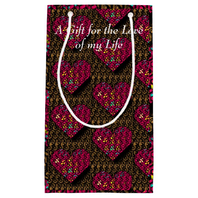 Trapped Heart in chains Romantic Small Gift Bag (Front)