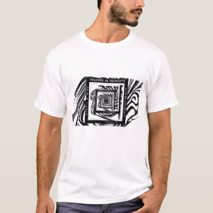 Trapped in Thoughts Spiral Square Optical Art T-Shirt
