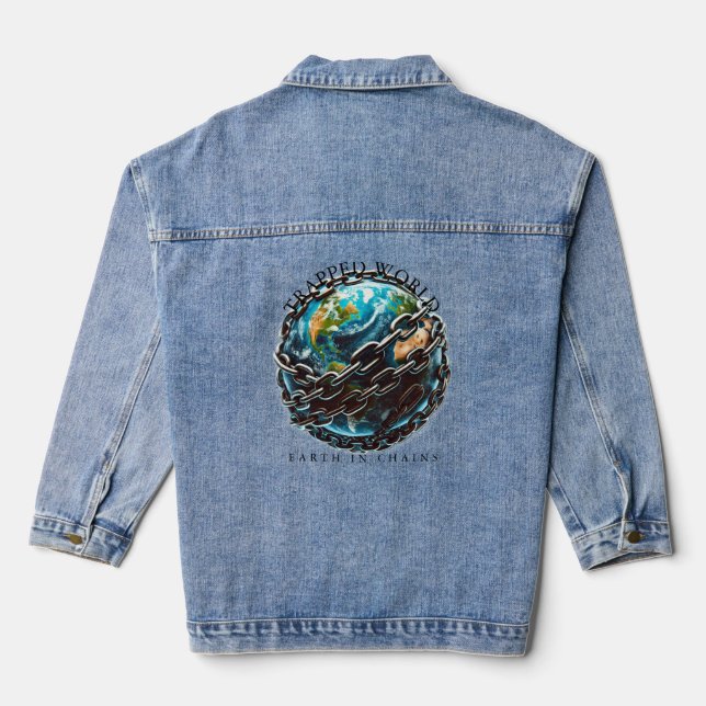Trapped World Denim Jacket (Back)