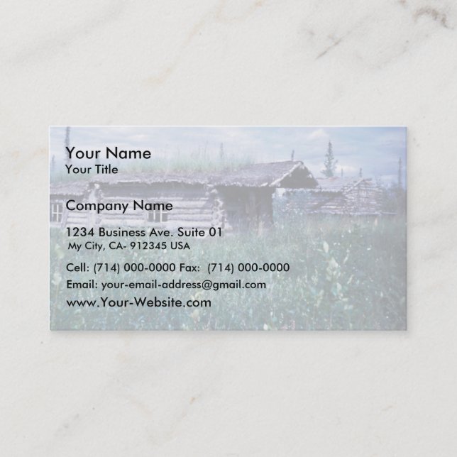 Trapper Cabin Along the Banks of the Coleen River Business Card (Front)