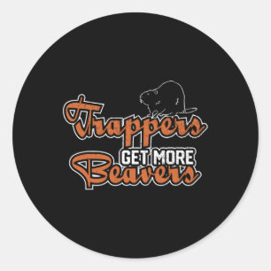 Trapper Trapping Hunting Trap Trappers Hunter Classic Round Sticker