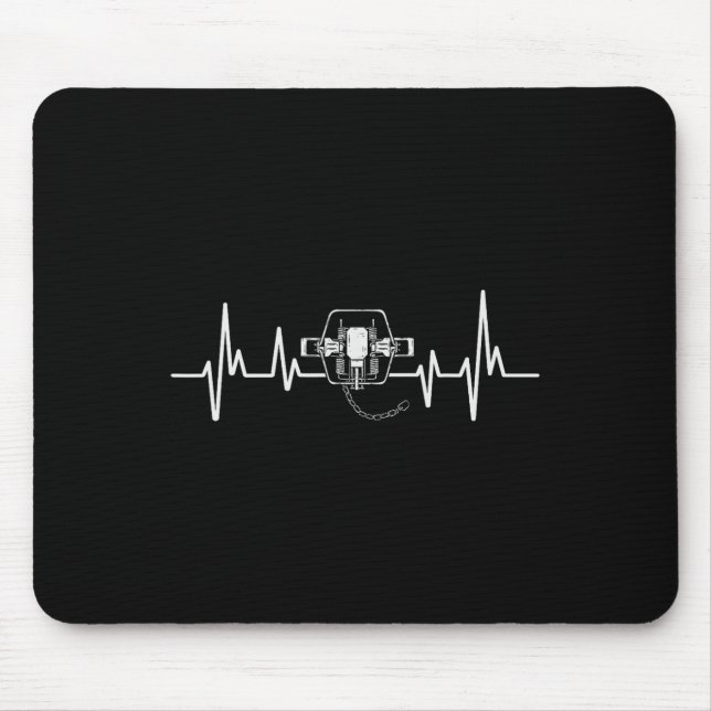 Trapping Heartbeat Trap Hunting Trapper  Mouse Mat (Front)