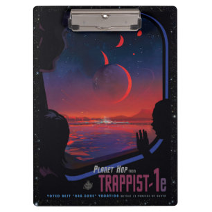 TRAPPIST-1 System Planet 1e retro space tourism ad Clipboard