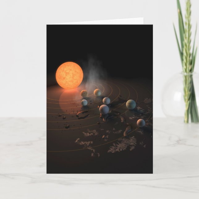Trappist-1's Seven Planets In Orbit Around Star. Card (Front)