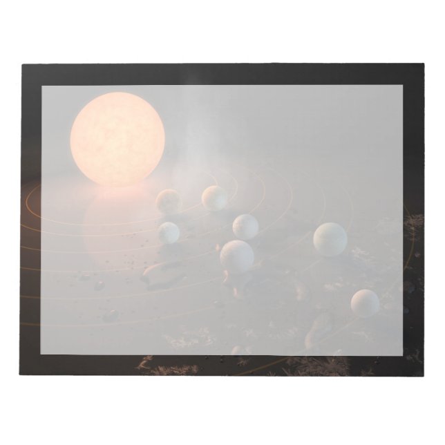 Trappist-1's Seven Planets In Orbit Around Star. Notepad (Front)