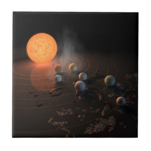 Trappist-1's Seven Planets In Orbit Around Star. Tile