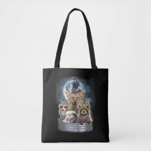 Trash Animals Howling at the Moon Funny Team Trash Tote Bag
