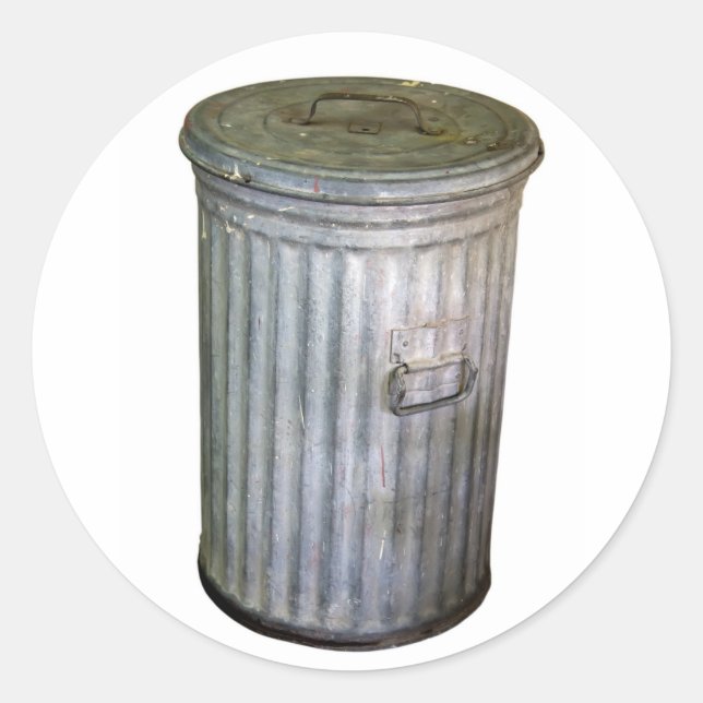 trash bin classic round sticker (Front)