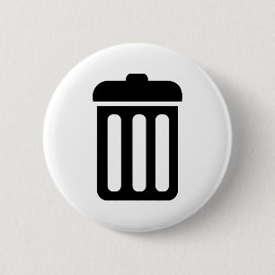 Trash bin symbol 6 cm round badge