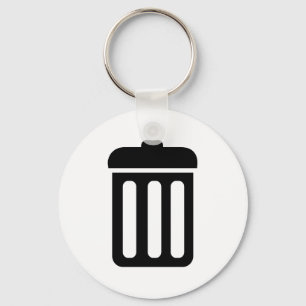Trash bin symbol key ring