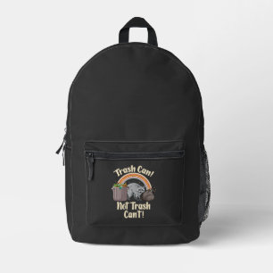 trash can not trash can't cute racoon meme printed backpack