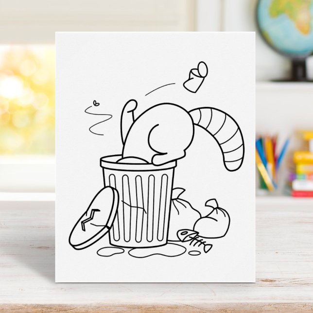 Trash Can Racoon Colouring Page Poster (Creator Uploaded)