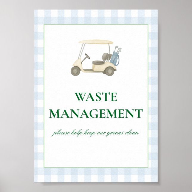 Trash Can Sign Golf Theme (Front)