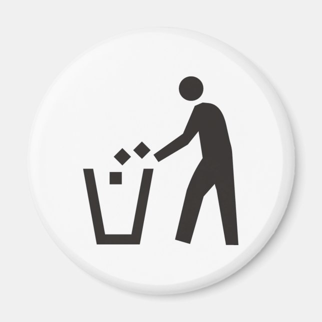 Trash Can Sign Magnet (Front)