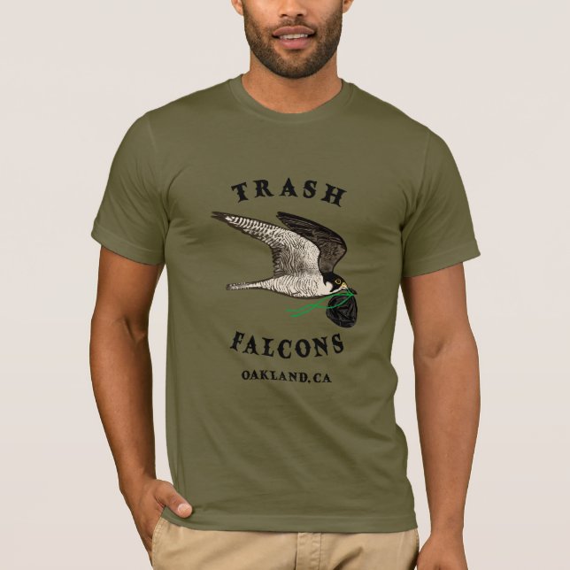 Trash Falcons Official Tee Shirt - Olive (Front)