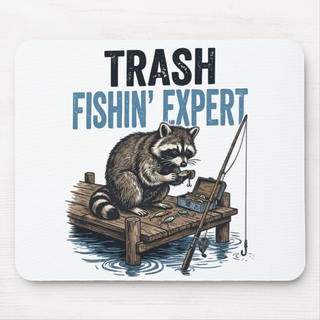 Trash Fishin' Expert Raccoon Mouse Mat (Front)