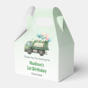 Trash Garbage Truck 1st Birthday Party Favour Box