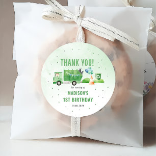 Trash Garbage Truck 1st Birthday Party Favour Tags