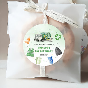 Trash Garbage Truck 1st Birthday Party Favour Tags