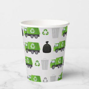 Trash Garbage Truck Birthday  Paper Cups
