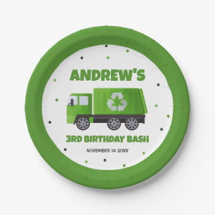 Trash Garbage Truck Birthday  Paper Plate