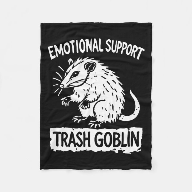 Trash Goblin Ssum Emotional Suprt Funny Meme  Fleece Blanket (Front)