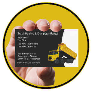Trash Hauling And Dumpster Rental Business Cards
