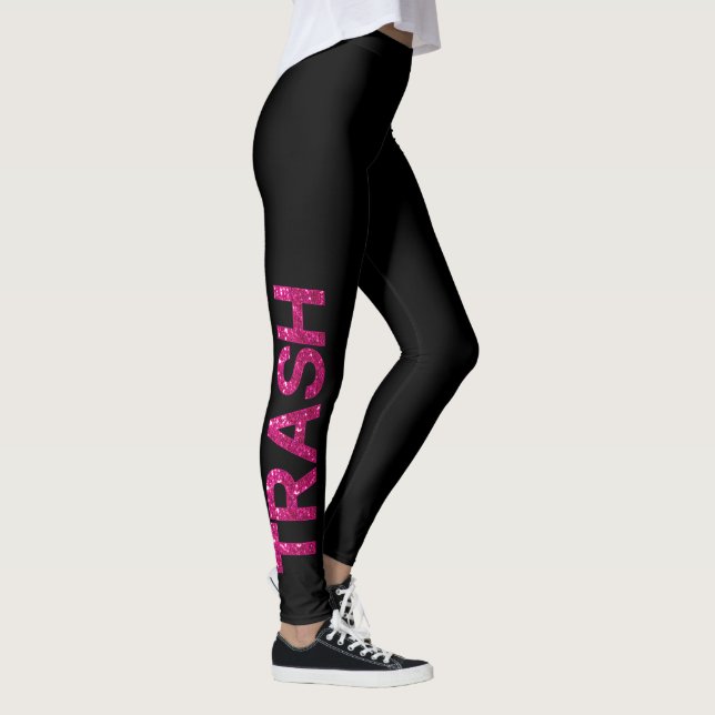 Trash Hot Pink Glitter   Leggings (Right)