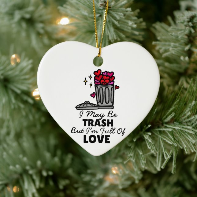 Trash Love Cute Hilarious Valentine's Attribute Ceramic Tree Decoration (Tree)