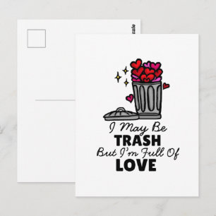 Trash Love Cute Hilarious Valentine's Attribute Postcard