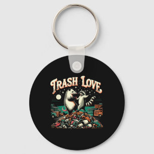 Trash Love Racoon Possum Key Ring