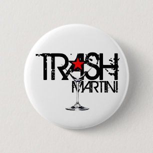 Trash Martini Black Logo Button