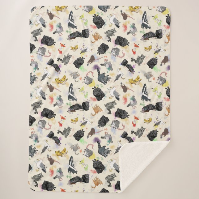 Trash Panda and Friends Sherpa Blanket (Front)