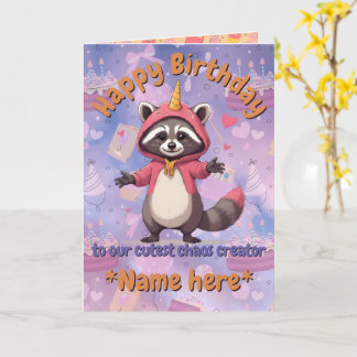 Trash Panda - Birthday Card - custom name
