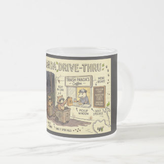 Trash Panda Coffee Drive-thru | Racoon Co Frosted Glass Coffee Mug