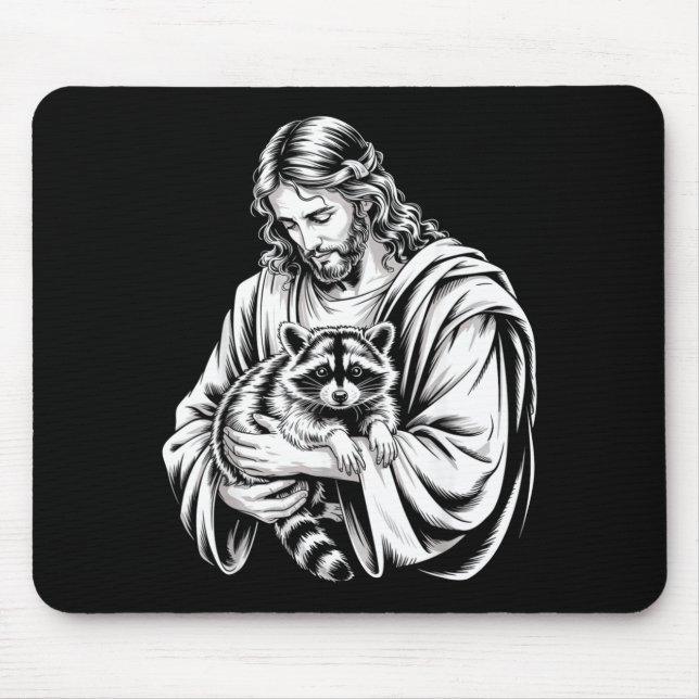 Trash Panda Jesus Raccoon Trashed Racoon Animal Ra Mouse Mat (Front)