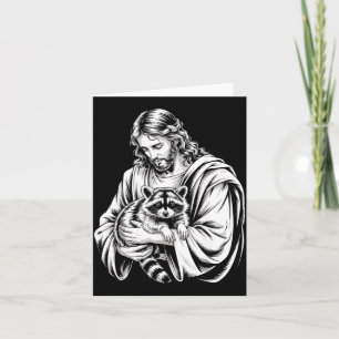 Trash Panda Jesus Racoon Trashed Racoon Animal Ra Card