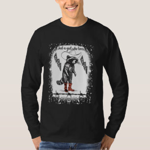 Trash Panda Just A Girl Vintage Racoon Funny Cowb T-Shirt