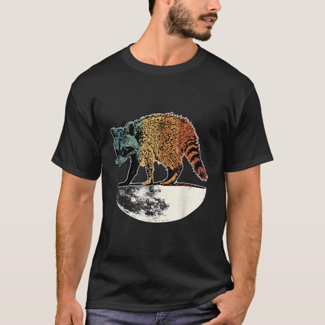 Trash Panda On The Half Moon Racoon T-Shirt (Front)