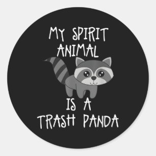 Trash Panda Racoon Stuffed Animal Racoon Plush R Classic Round Sticker