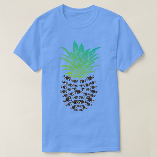 Trash Panda Racoon Tropical Pineapple T-Shirt (Design Front)