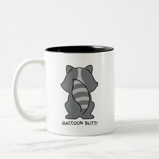 Trash Panda Shenanigans! 🦝😂 Two-Tone Coffee Mug (Left)