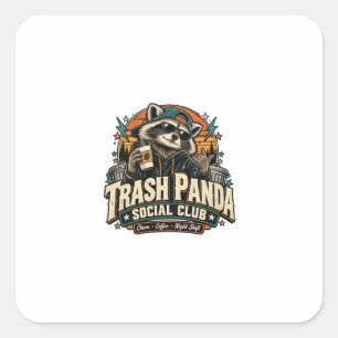 Trash Panda Social Club Racoon Coffee Sticker